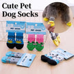 4-Piece Cute Pet Dog Socks, Printed Non-Slip Cat Shoes, Warm Polyester Paw Protectors product set