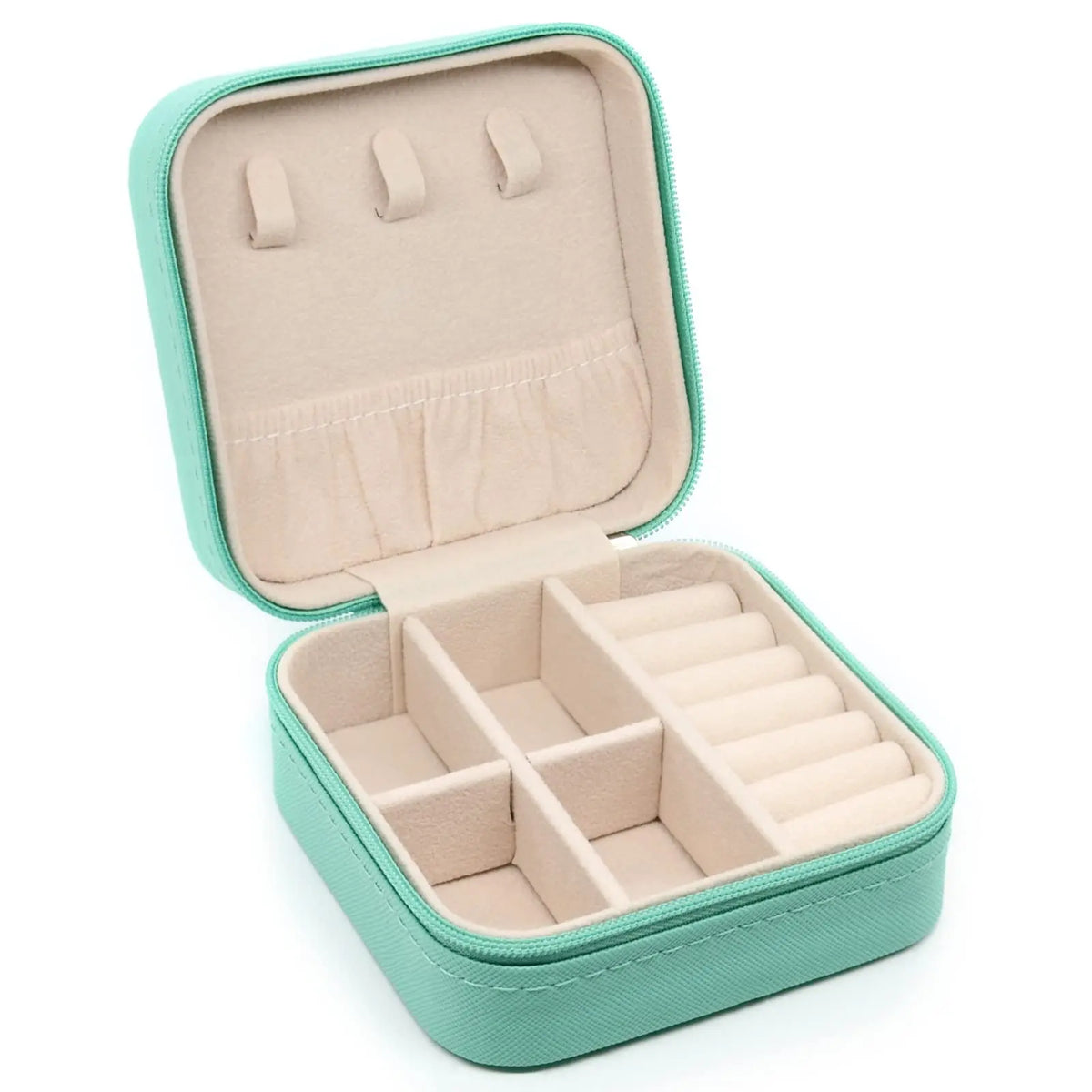 Mini Jewelry Organizer Box, Portable PU Leather Travel Case For Rings, Earrings & Necklaces