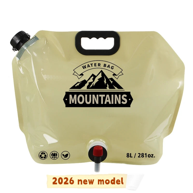 5L/8L/10L Folding Water Container Bag With Handle, Portable Camping Travel Outdoor Jug for travel, picnics, and outdoor use