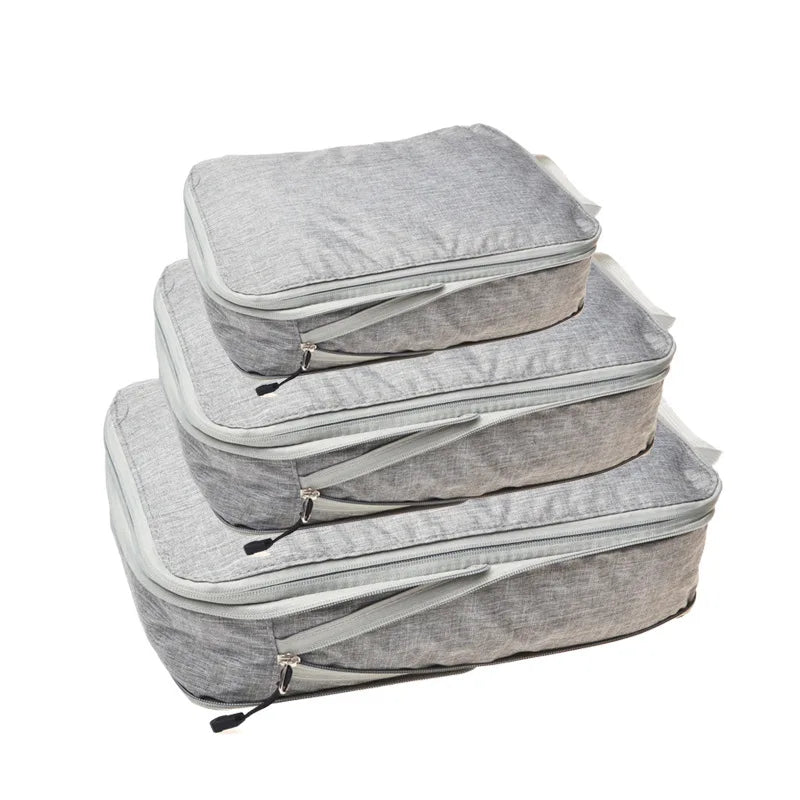 Foldable Compression Packing Cubes, Waterproof Oxford Travel Bags With Handles, Luggage Organizer available for organized suitcase packing