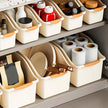 1/3pcs Multi-Functional Curved Storage Baskets, Space-Saving Plastic Organizer Boxes For Home shown as versatile baskets for organizing household items