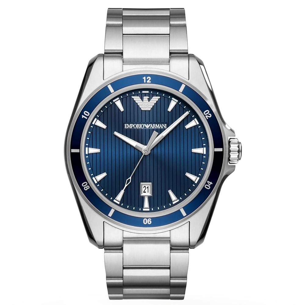 Emporio Armani AR11100 Men's Sigma Blue Sunray Dial Stainless Steel Quartz Watch
