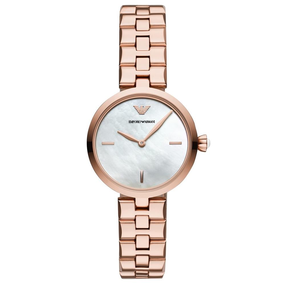Emporio Armani AR11196 Women's Rose Gold Watch With Mother Of Pearl Dial Quartz