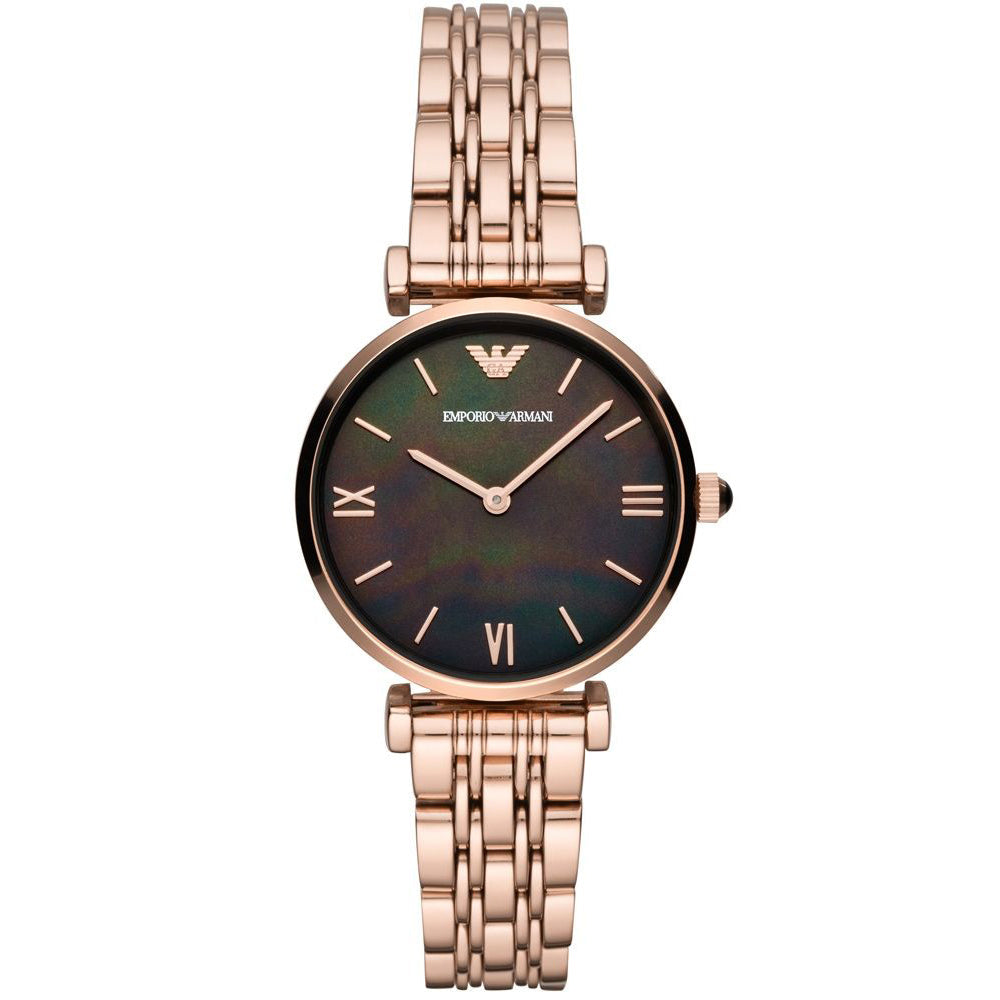 Emporio Armani AR11145 Gianni Women's Rose Gold Automatic Watch With Mother Of Pearl Dial