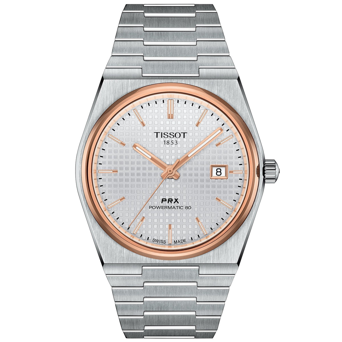 Tissot PRX Powermatic 80 Men's Automatic Silver Dial Stainless Steel Watch T1374072103100