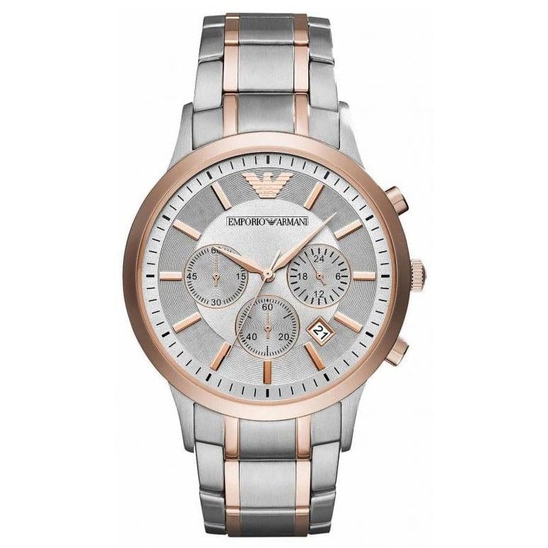 Emporio Armani AR11077 Men's Rose Gold Chronograph Watch, 43mm, Quartz, 50M Water Resistant