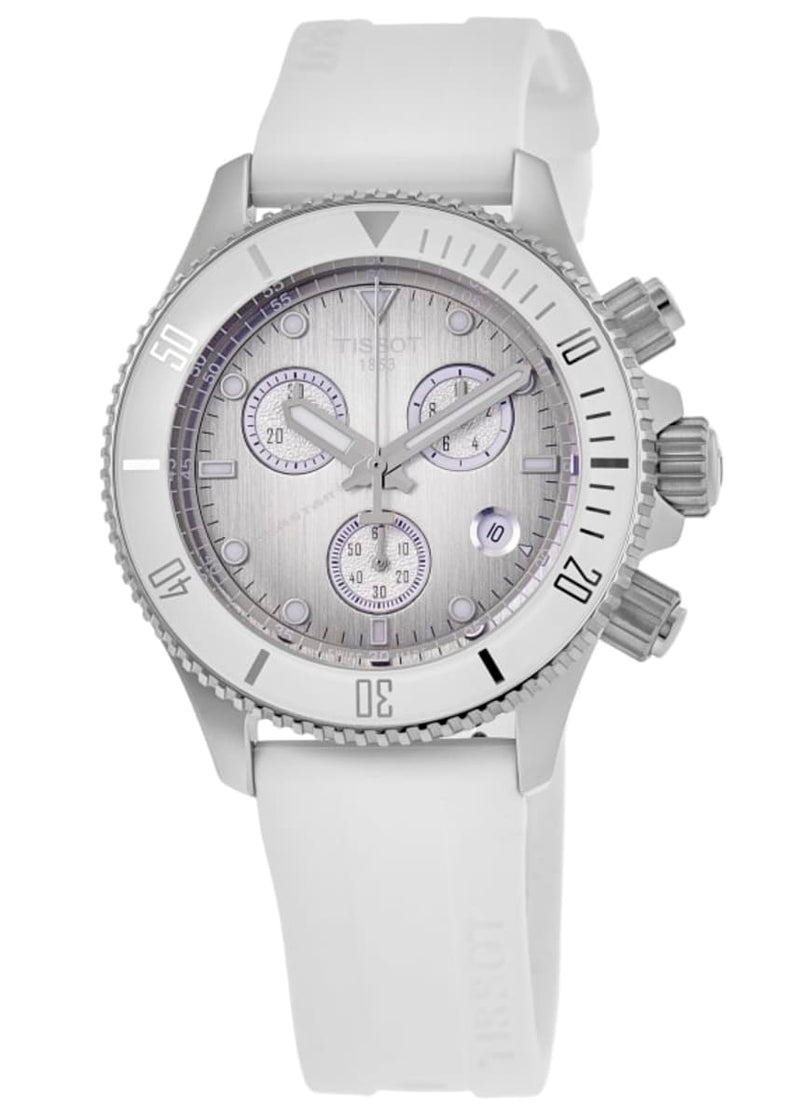 Tissot Seastar 1000 38mm Quartz Chronograph White Dial Sapphire Crystal Rubber Strap 300m Watch